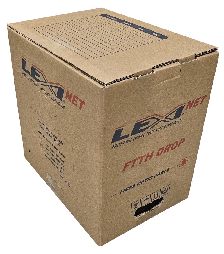 DROP LEXI FTTx 12 optická vlákna singlemode 9/125, G.657A1 BLACK LSZH