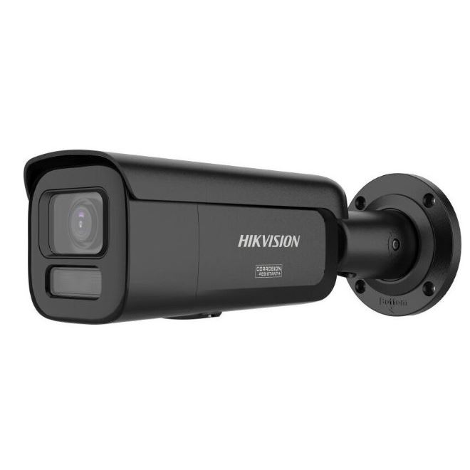 DS-2CD2T47G3-LIS2UY/SL(2.8mm)/BLACK 4MPix IP Bullet Hybrid ColorVu AcuSense kamera; LED/IR 60m, WDR 130dB, Audio, Alarm