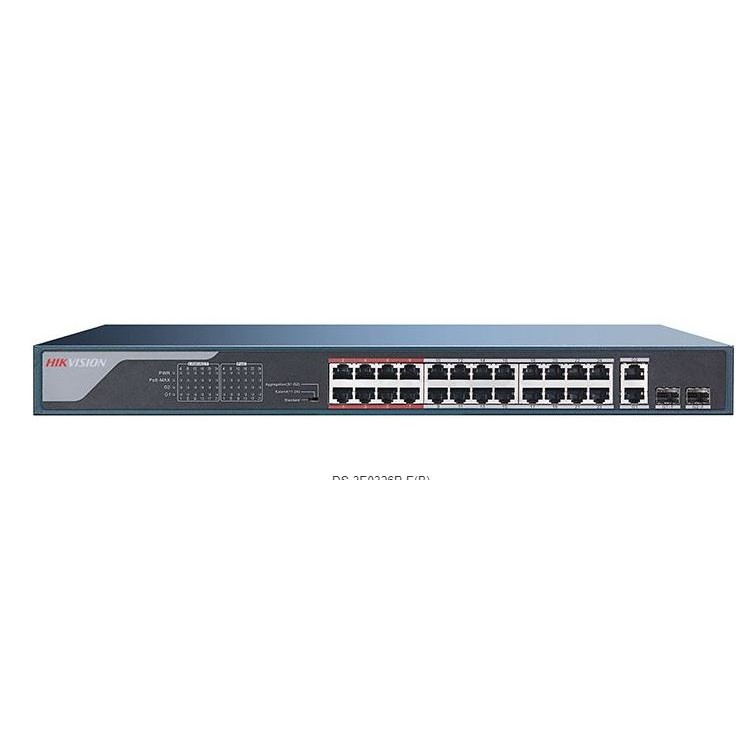 DS-3E0326P-E(B) Switch 24x100TX PoE + 2x uplink Gb Combo port, 370W, Super PoE