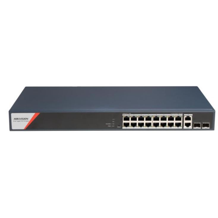 DS-3E1520HP-SI-16P2T2F Smart managed switch 16x Gb PoE + 2x Gb SFP Uplink + 2x Gb RJ45, 230W, Super PoE - dosah až 300m