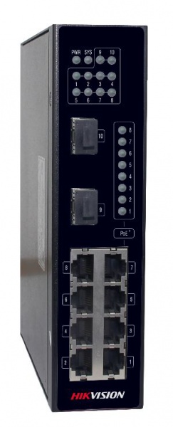 DS-3T0306P Výkonný průmyslový switch - unmanaged, 4x100M PoE + 2xGb SFP, 120W