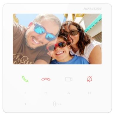 DS-KH6110-WE1/White Vnitřní IP stanice s 4,3" dotykovou TFT obrazovkou, PoE, Alarm; bílá