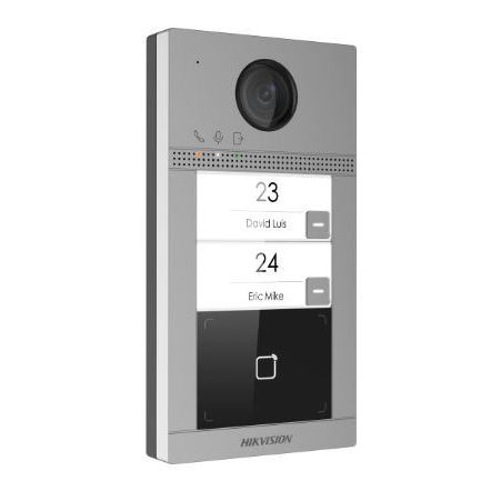 DS-KV8213-WME1(B)/Flush IP dveřní interkom 2-tlač., čtečka karet, 2MPx kamera, WiFi, zápustný