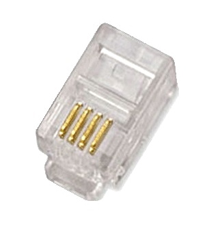 Konektor RJ10 4/4 3 micron zlacení