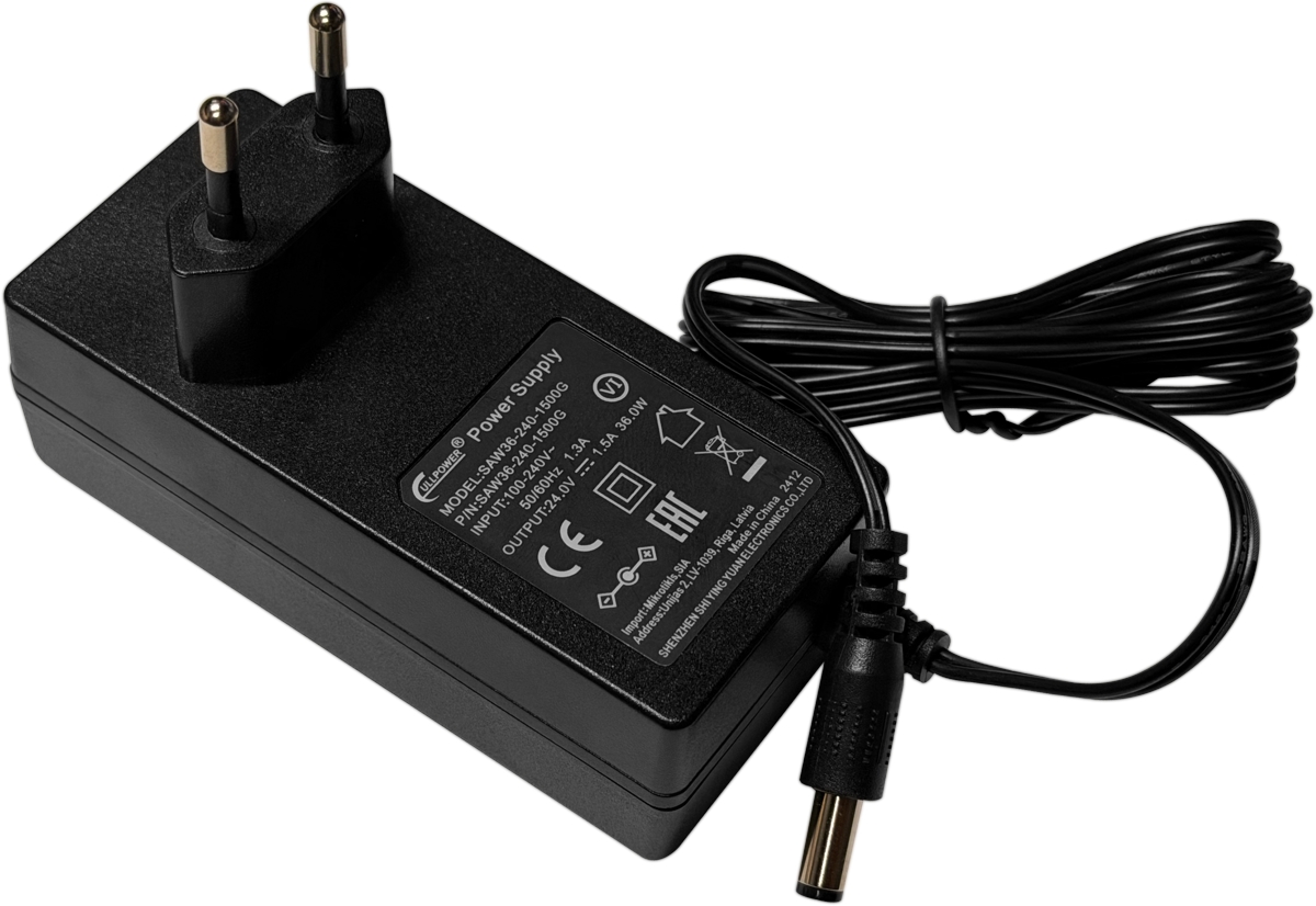 MikroTik Napájecí adaptér 24V 1,5A, rovný konektor