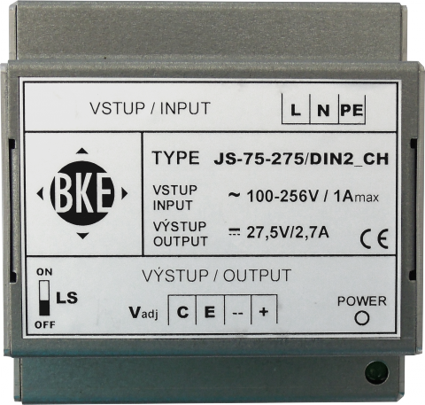 Napájecí zdroj na DIN lištu BKE JS-75-240/DIN2 24 V, 75 W, 3 A, spínaný