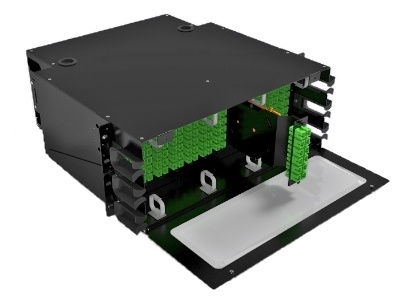 Optický rozvaděč 19" 4U- 144/288 port SC simplex / LC duplex 12x slot 12/24 port