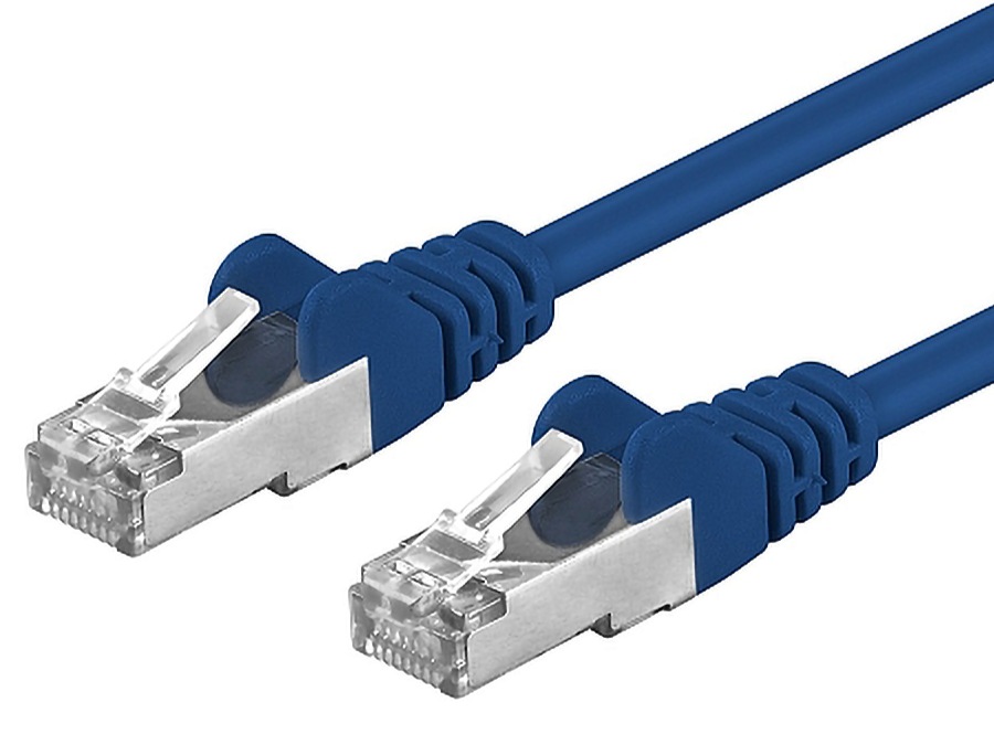 Premiumcord Patch kabel CAT6a S-FTP, RJ45-RJ45, AWG 26/7 0,5m modrá
