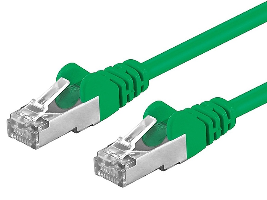 Premiumcord Patch kabel CAT6a S-FTP, RJ45-RJ45, AWG 26/7 0,5m zelený
