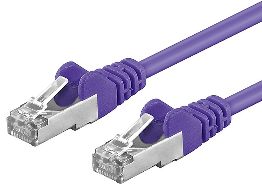 Premiumcord Patch kabel CAT6a S-FTP, RJ45-RJ45, AWG 26/7 10m fialová