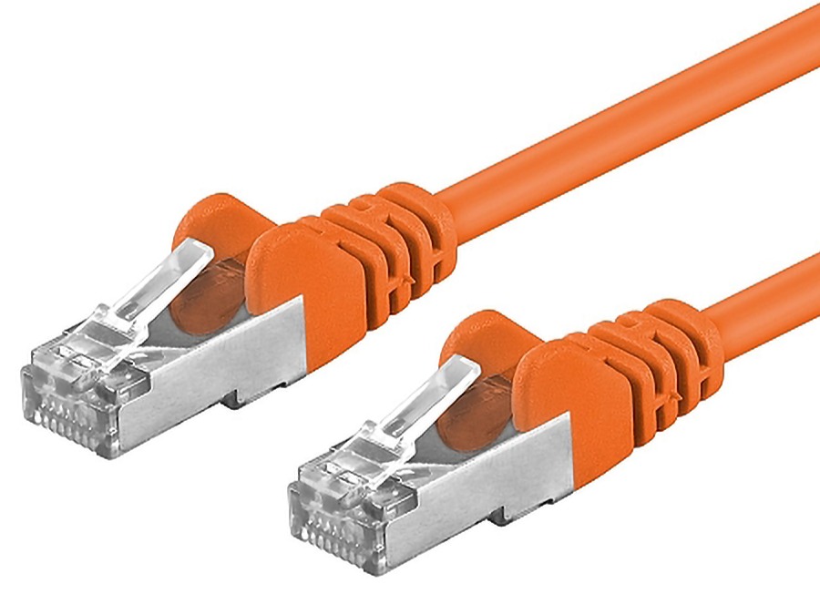 Premiumcord Patch kabel CAT6a S-FTP, RJ45-RJ45, AWG 26/7 10m oranžová