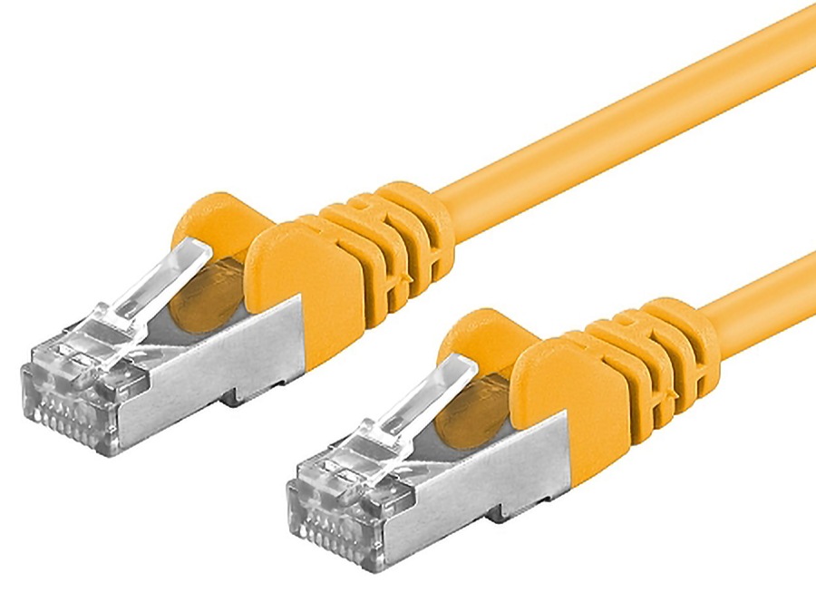 Premiumcord Patch kabel CAT6a S-FTP, RJ45-RJ45, AWG 26/7 10m žlutá