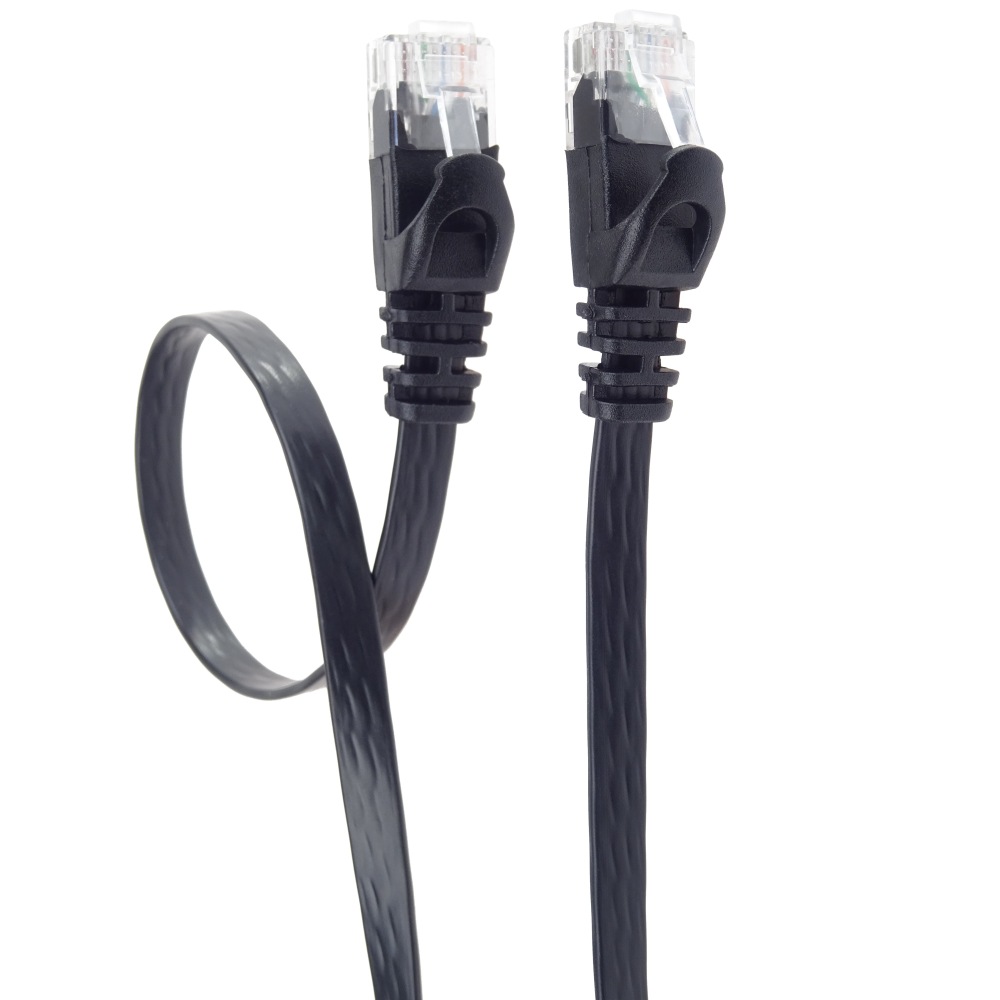PremiumCord Plochý patch kabel UTP RJ45-RJ45 CAT6 5m černá
