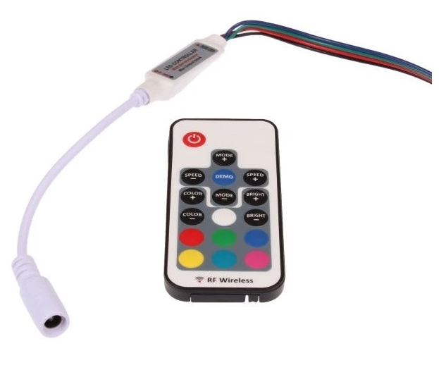 RGB dálkový ovladač a přijímač radiový MINI DC 5-24V 2A na kanál (6A)