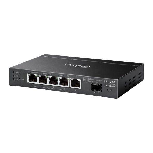 Switch TP-Link SG2206MP 5x GLan/PoE+, 1x SFP, 63W, Omáda SDN