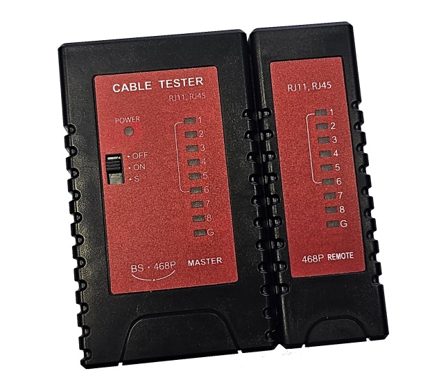 Tester na měření kabeláží LED BS-468P s ochranou PoE