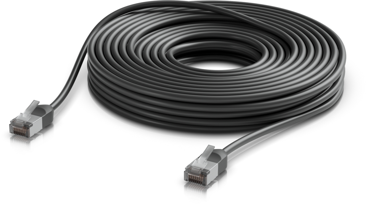Ubiquiti UACC-Cable-Patch-Outdoor-C6A-15M-BK, Venkovní Cat6a patch kabel, 15m, černý