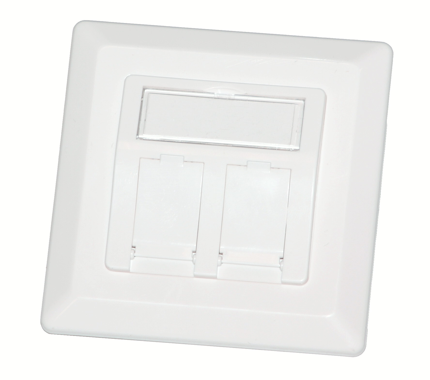 Zásuvka LEXI-NET 2x neosazená s prachovkami